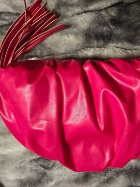 Rebecca Minkoff Hot Pink Ruched Tassel Clutch